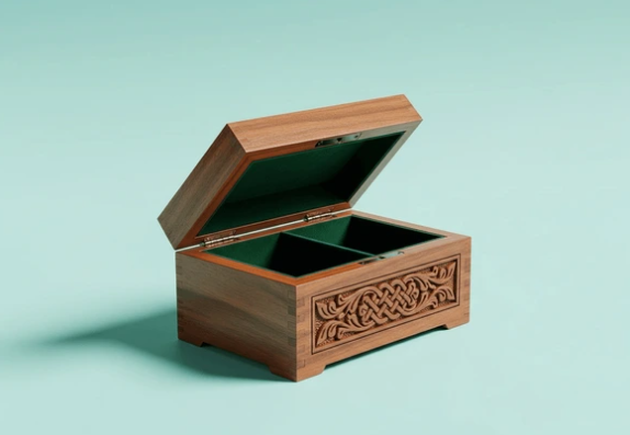 Carved Wooden Jewelry Box